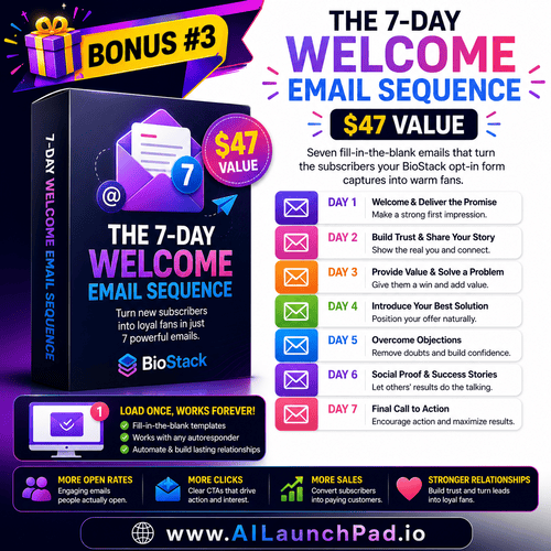 Bonus 3 — The 7-Day Welcome Email Sequence cover